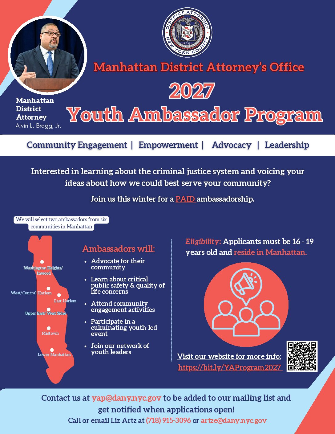 2027 Manhattan District Attorney Youth Ambassador Program
